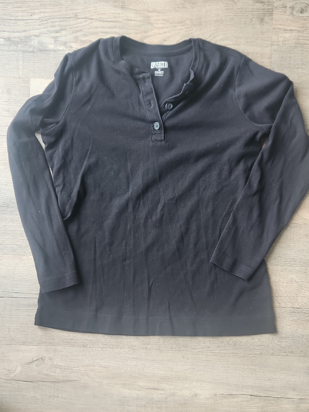 Duluth Trading Co Black Henley Shirt